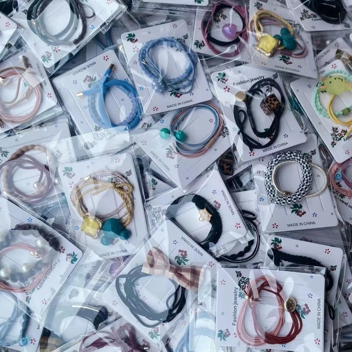 Sale by Weight 1kg 80-150pcs Bulk Popular Hair Rope Hair Band High Class Elegant Hair Accessories Wholesale