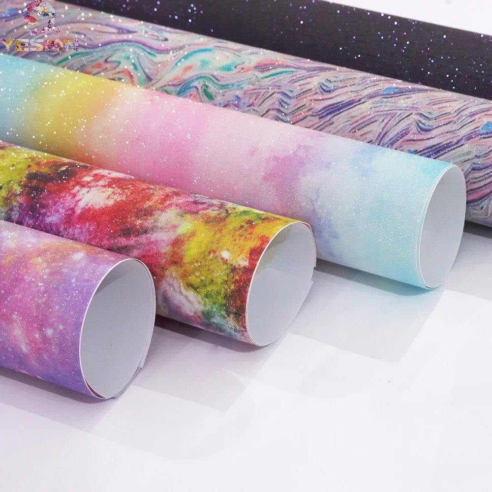 Wholesale Printable Craft PVC Glue Sheets Self Adhesive Vinyl Outdoor Colorful Permanent Adhesive Glitter Vinyl