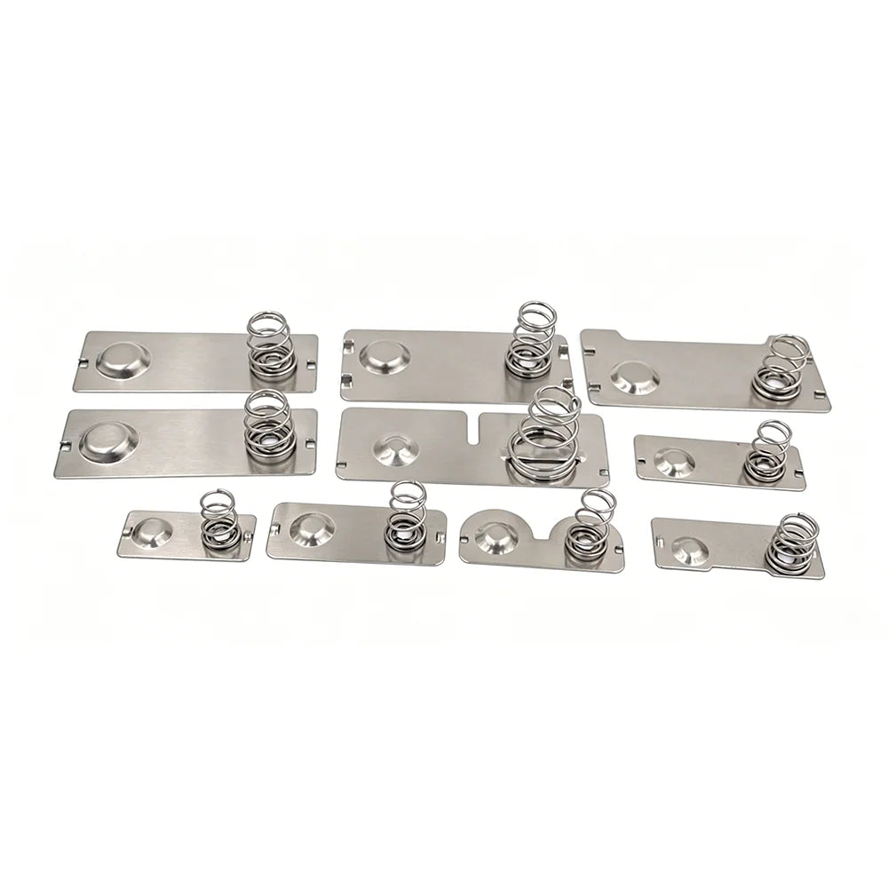 Industrial Coil Spring Battery Connectors Clips for AAA AA 18650 Batteries Weldable Steel Contacts