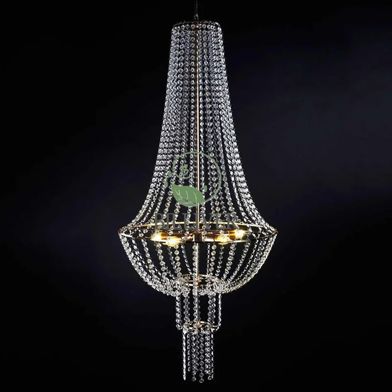 Wedding Props Crystal Light Suspended Ceiling Hotel Ballroom Chandelier Hall Decorative Pendant Light Ceiling Lamp Led Modern