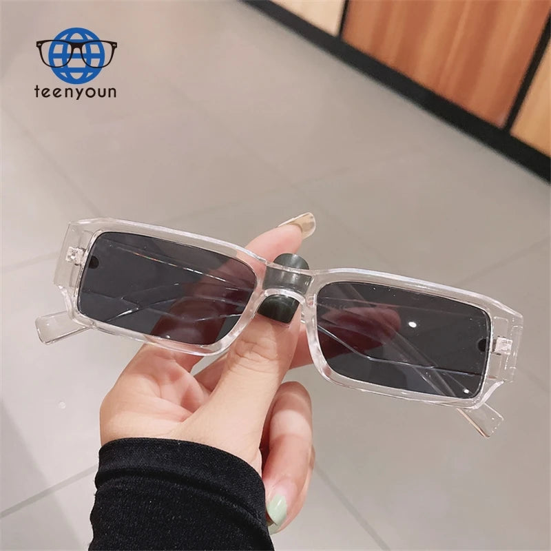 Teenyoun Printed Your Own Brand Custom Logo Square Lentes De Sol Sunglasses Vintage Small Rectangle Ocean Plastic Sunglass