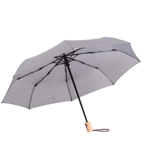 Auto Open Foldable Umbrella Wooden Handle Korean Umbrella Folding Umbrella Custom Printing