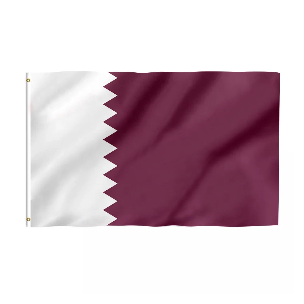 Custom Qatar Flag 2026 Football Flag Double-sided 3 * 5FT Outdoor Advertising Banner Printing Slogan Customization