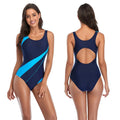 Fitness Swimsuit for Women Sports Jumpsuits One-Piece Stitching Quick-Drying Plus Size Fitness Swimwear