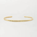 LOZRUNVE 925 Sterling Silver 18k Gold Plated Diamond Thin Stacked Cuff Bangle Women