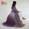 Open Abaya Hot Selling Solid Color Islamic Clothing Chiffon Pleated Panel Dress Ladies Abaya Set Solid Color Black Open Abaya