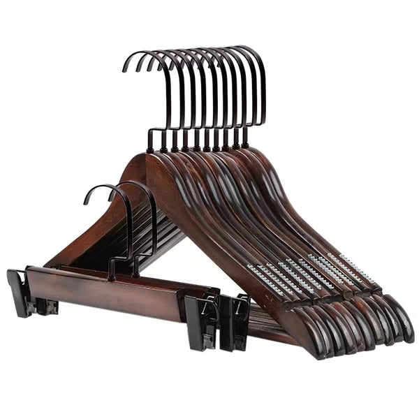 Factory Price Hot Sale Non-slipper Wooden Hanger Clothes Hangers With Pvc Wood bar