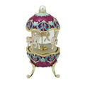 SHINNYGIFTS Handmade Pewter Metal Enamel Carousel Music Box Wedding Favor and Home Decorative Birthday Gifts Souvenir