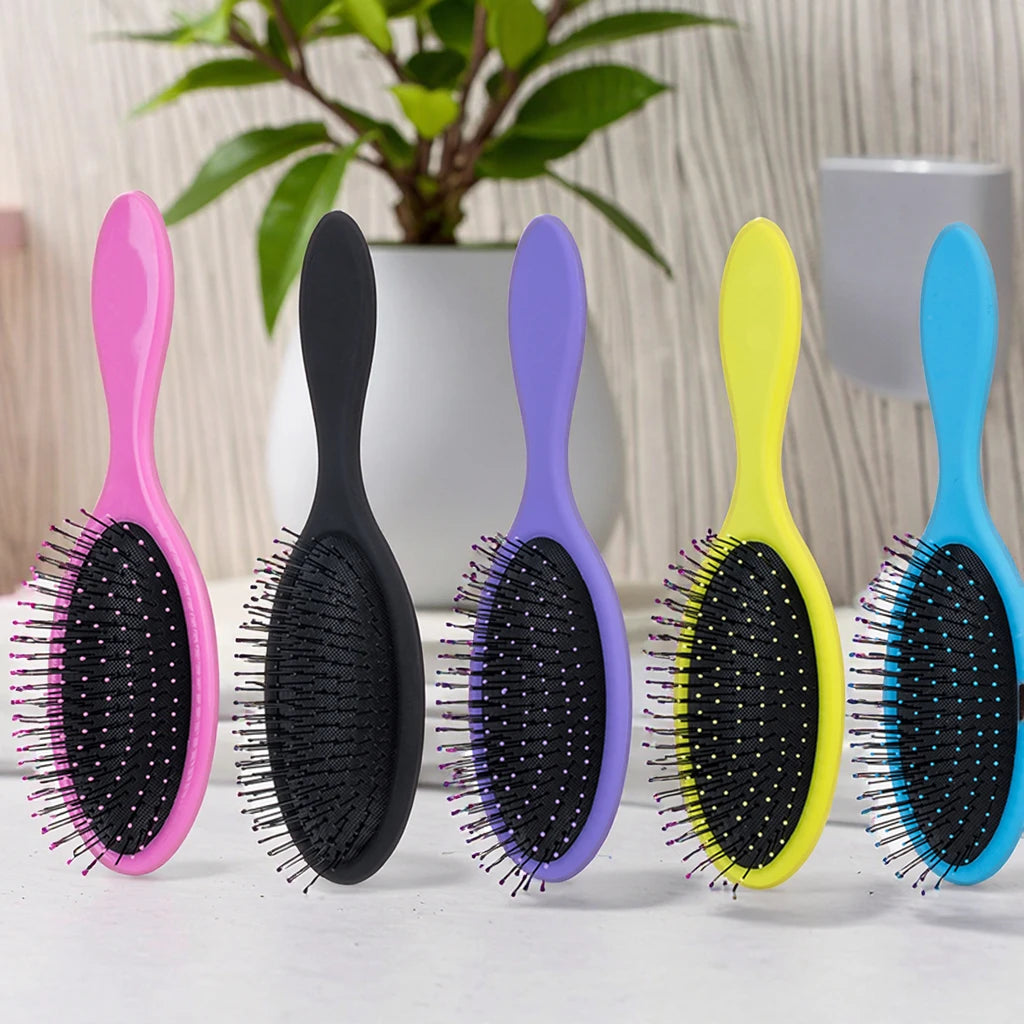 Portable Heat Resistant Anti-Static Hair Care Scalp Massage Comb Self-Cleaning Air Bag Cushion Wide Tooth Home Travel Plastic