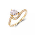 LOZRUNVE Sparkling Delicate Wedding Engagement Pear Cut Ring Sterling Silver 925