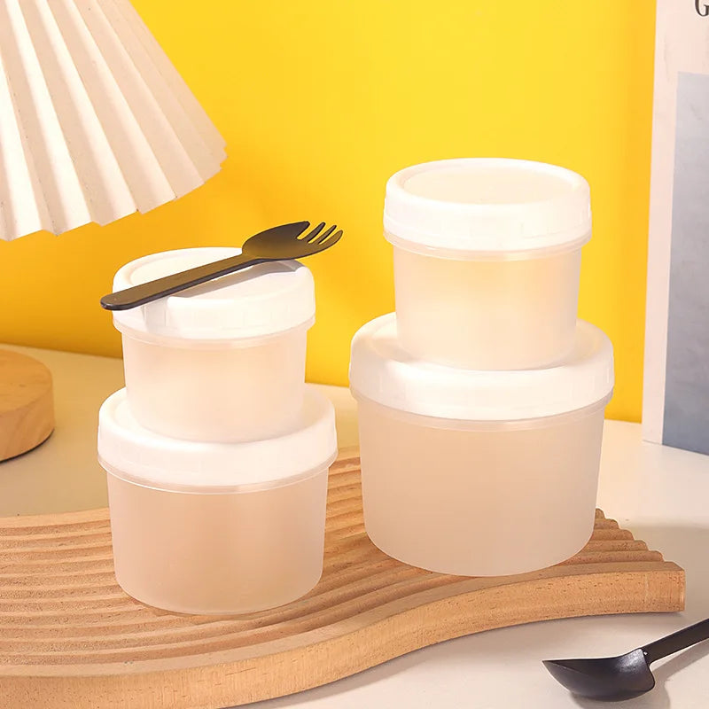 Reusable Small Plastic Food Storage Jars with Screw Lids Freezer Containers for Ice Cream Canned Food for Cookies