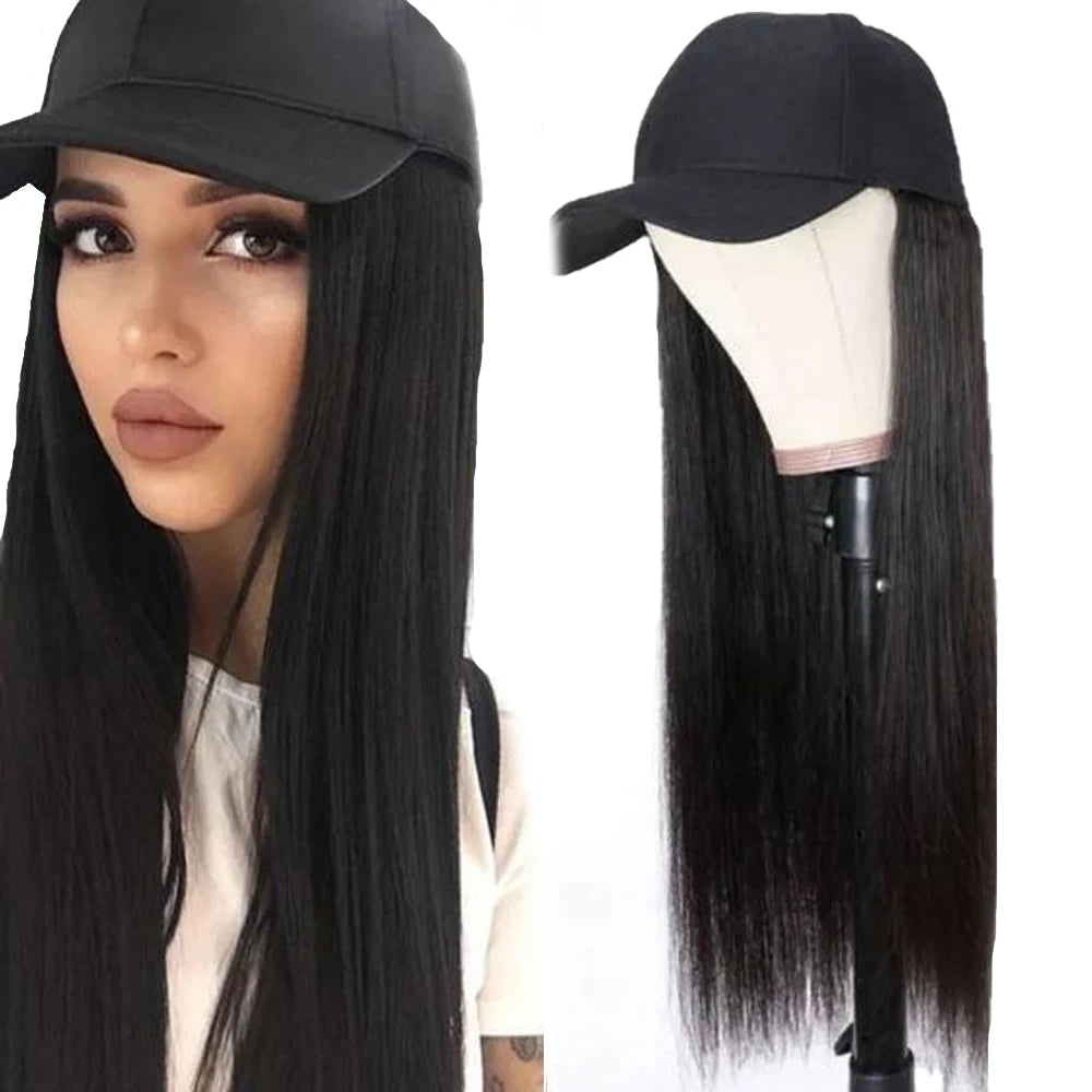 Ready Stock Low Price 1b Natural Color18 Inch Human Hair Hat WigsWig With Black Cap for Black Women