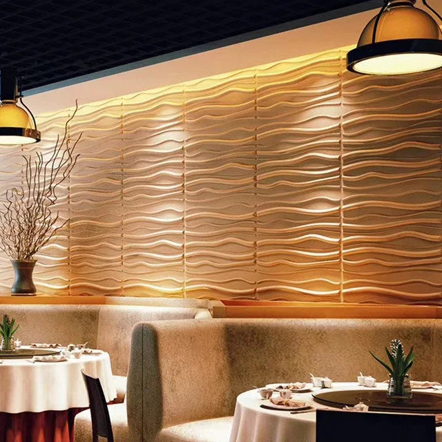 Factory Supply 3D PVC Indoor Wall Paneling Stickers Poster Cladding Decoration Boards Finishing Material Villa High End Design