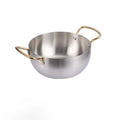 Stainless Steel Korean Thickened Instant Noodle Pot Mini Hot Pot 304 Stainless Steel Double Gold Ear Ramen Pot