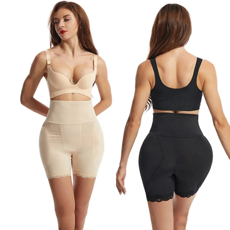 Hip and Butt Enhancer 2 Removable Crotch Pads High Waist Tummy Control Butt Lifter Shapewear Lace Panties