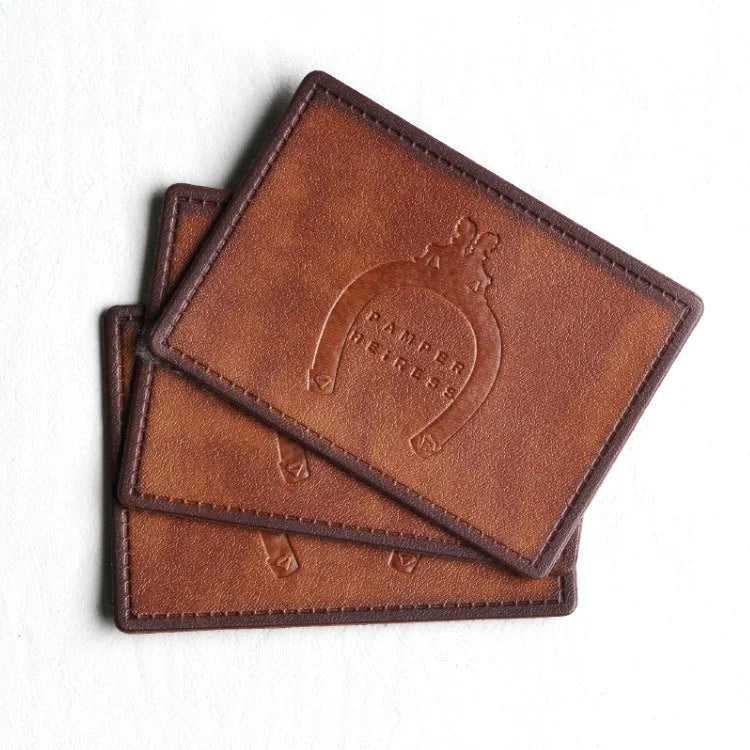 Leather Jeans Jacket Garment Apparel Labels Customized Brand Embossed PU Label Badges