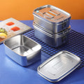 Factory Bulk Picnic Storage Food 304 Stainless Steel 2 Tier Metal Bento Lunch Box with Lock Seal Lids MegaBDM