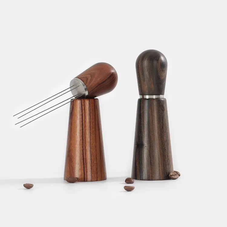 2024 Coffee Espresso Distribution Accessories WDT Tools Espresso Powder Needle Coffee Stirrer With Wooden Stand