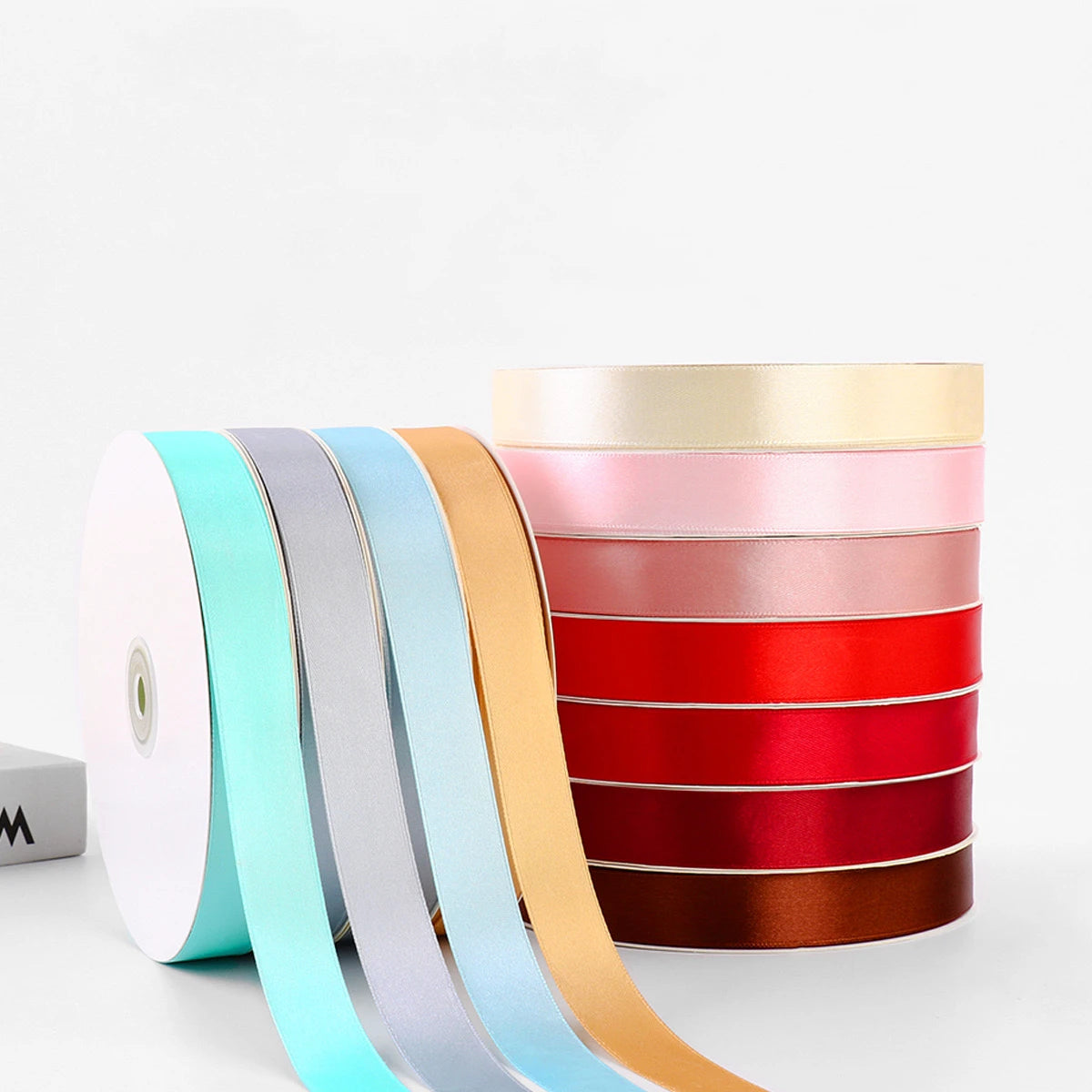 100yards/roll Satin Ribbons for Crafts Bow Handmade Gift Wrap Party Wedding Decorative 2cm Cake Ribbon Satin Ribbon