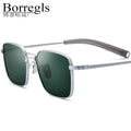 Borregls Pure Titanium Sunglasses Men 2025 New Brand Designer Square Shades Lightweight Nylon Lens UV400 Sun Glasses DRX-8827T