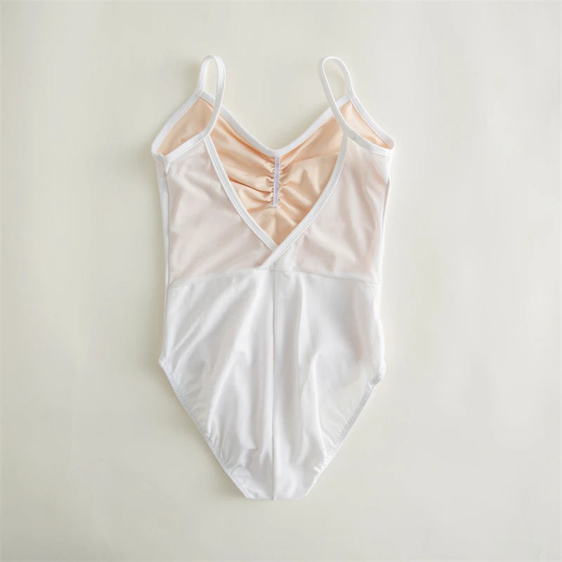 Hot Sale Cheap Camisole Training Dance Wear White Yellow Blue Cotton Spandex Children Kids Girls Ballet Leotards for Sale