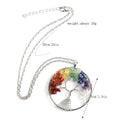 Natural Crystal Gravel Stone Tree of Life Pendant Alloy Metal Tree of Life Necklace With Gemstone Pendant Gift