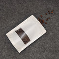 Stand up White Kraft Paper Reclosable Zip Lock Plain Heat Sealable Food Packaging Doypack Pouches Bags With Matte Window