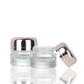 Wholesale 15g Cream Glass Cosmetic Containers Round Facial Cream Tin Jar Cosmetic Packaging with Electroplating Rose Gold  Cap
