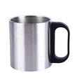 BORGE 220ml Double Double Wall Vacuum Insulated Camping Travel Mug With Carabiner Hook Handle