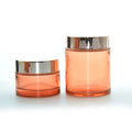 50ml 100ml Glass Translucent Cosmetic Jar Rose Gold Empty Face Cream Container with Bright or Matte Screw Lids Packaging