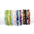 Wholesale Natural Tumbled Stone Beaded Bracelet Healing Crystal Real Gem Nugget Durable Elastic Bracelet for Women Mens 18.5CM