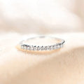 18k White Gold Natural Diamond  Half Eternity Band Elegant Women Office Lady Match Everything Ring 0.01ct Per Piece Tennis Ring