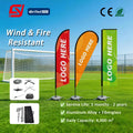 Promotional Custom Advertising Printed Feather Flag with Stand Outdoor Custom Printed Beach Flag Banner Teardrop Banner