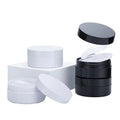 In Stock Variety of Sizes Plastic Bottles 50g-500g Cream Jars in Black & White