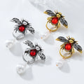 2025 New Arrival Fashion Jewelry Insect Earrings Water Droplet Pearl Glass Animal Bohemian Vintage Gold Bee Dangle Earrings