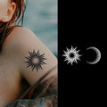Wholesale Star Moon Couple Design Temporary Inkster Tattoos Black Waterproof Logo Sticker for Hand Customize
