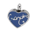 Cremation Urn Heart Pendant Ashes Holder Pet Memorial Urn Keepsake Stainless Steel Blue Heart Ashes Necklace Cremation Urn