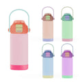Custom 12oz Kids Insulated Water Bottle 2 In1 Spout Lid Stainless Steel Vacuum Tumbler With Pop-Open Straw