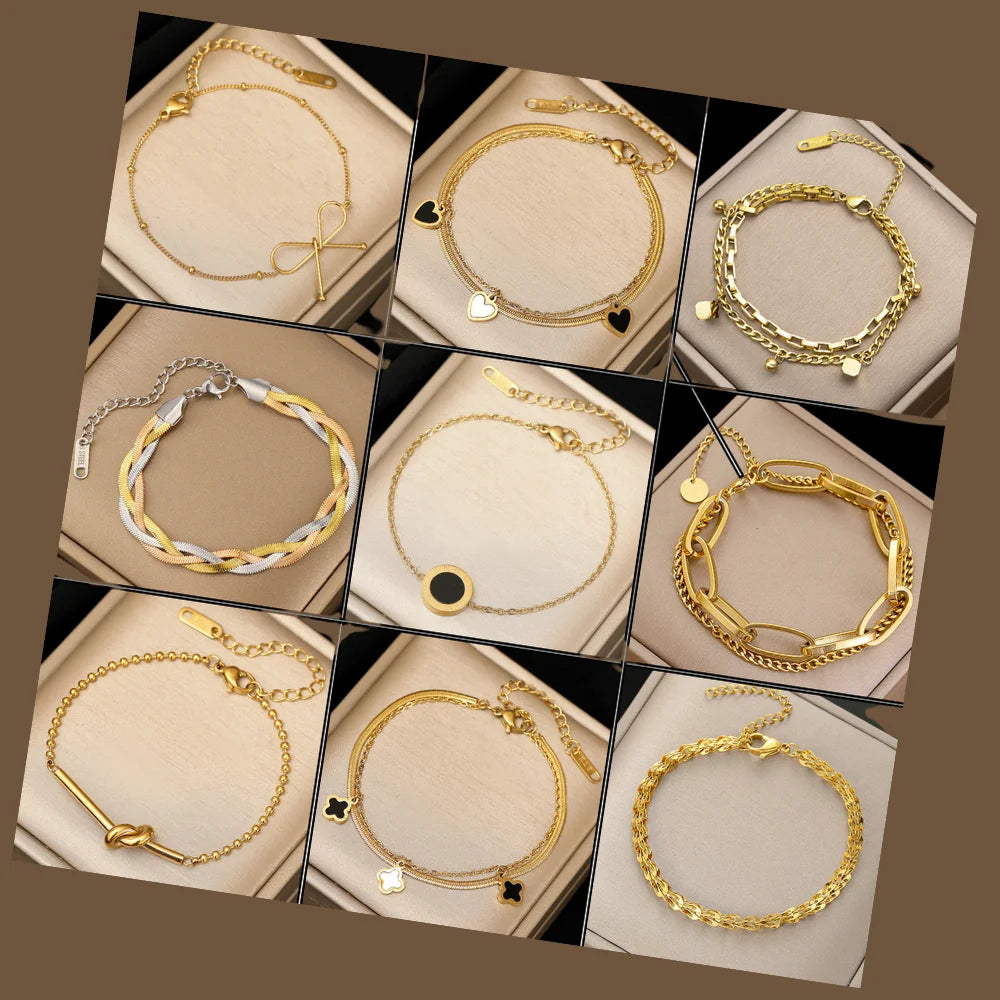 100 Designs Wholesale Bulk Stainless Steel Jewelry Accessories Bijoux En Acier Inoxydable Waterproof Titanium Steel Bracelets