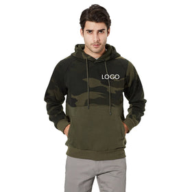 Custom LOGO Manufacturer Men Clothing Camouflage Print Sweatshirt Color Matching Pullover Casual Sport Hoodie
