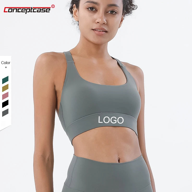 Women Sports Yoga Bra Wear Tops High Impact Gym Sexy Clothing Scrunch Sports Lady Yoga Full Coverage Workout Bra
