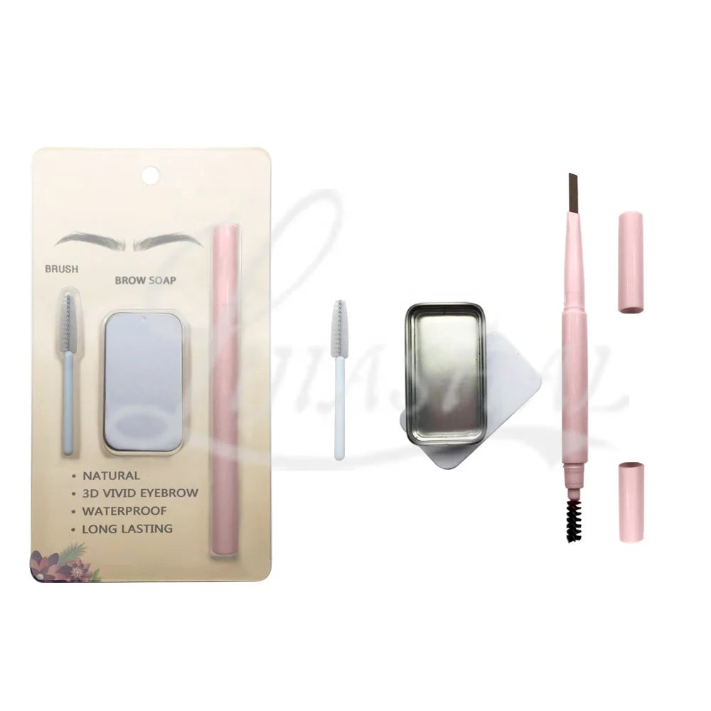 Vegan Wholesale Brow Soap Set Long Lasting with Brush and Eyebrow Shaping Cream Eyebrow Pencil Private Label