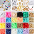 Flat Round Spacer Polymer Clay Beads Set for Jewelry Making Bracelets Necklace DIY Fimo Clay Beads Heishi Beads Craft Kit
