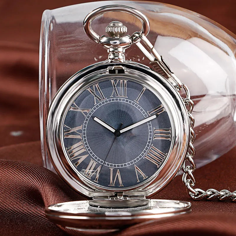Xmas Gift Luxury Watch Men Relogio Digital Steampunk Pocket Watch Clock Vintage Self Wind Stylish Gray Dial Automatic Mechanical