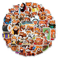 50Pcs Cute Red Panda Graffiti Stickers Suitcase Skateboard Guitar Decorative Stickers DIY Waterproof Gift Sticker for Kids