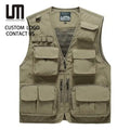 Cheap Wholesale Custom Logo Hot Selling Men Casual Outdoor Breathable Multi Pocket Good Quality Design Plus Size Vest Waistcoat