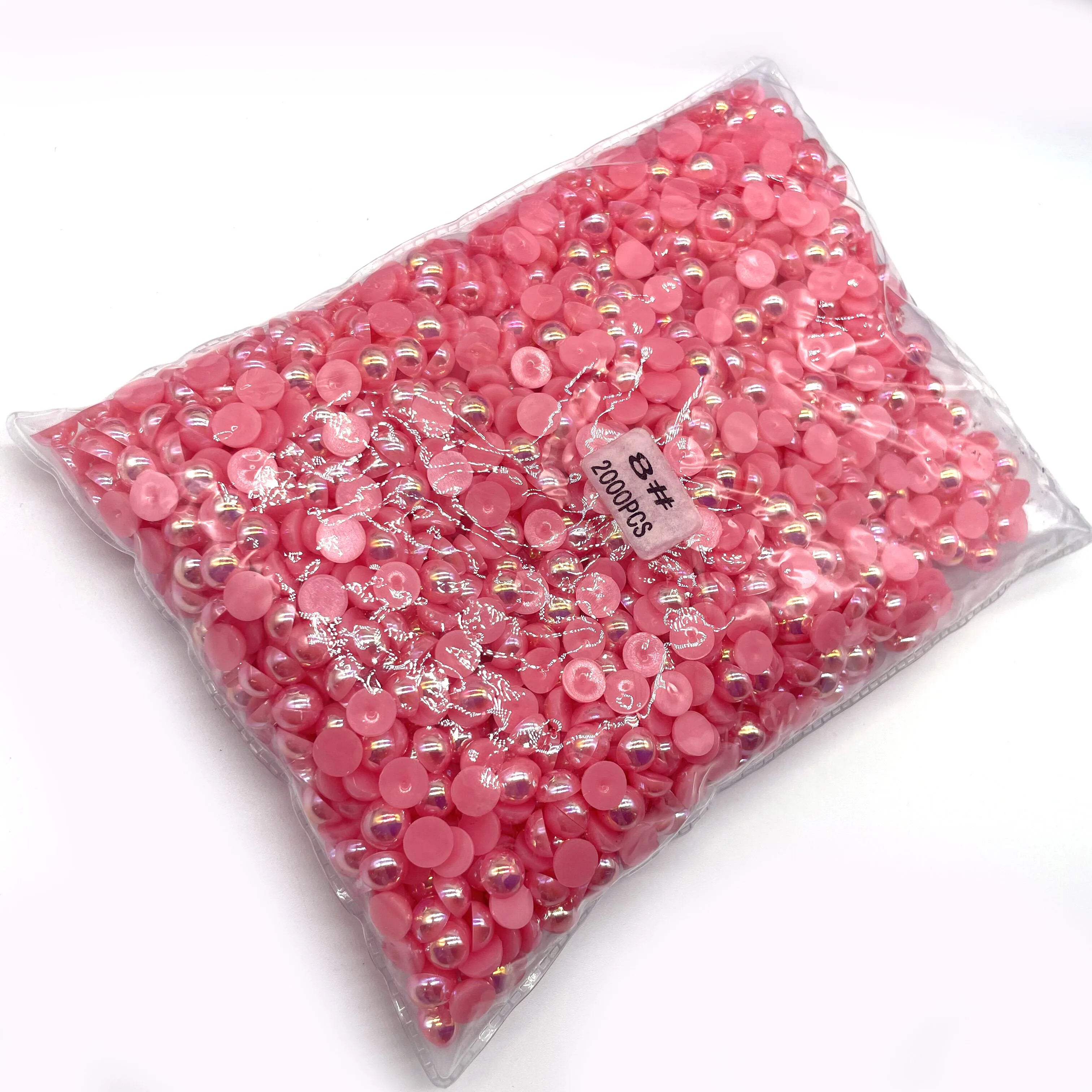 AB Color Half round Loose Pearls 5mm 5000pcs/Bag for Nail Art DIY Colorful Imitation ABS Flat Back Pearls