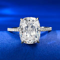 Fine Jewelry 925 Sterling Silver Sugar Cube Ring Four-Prong White Zircon Ring