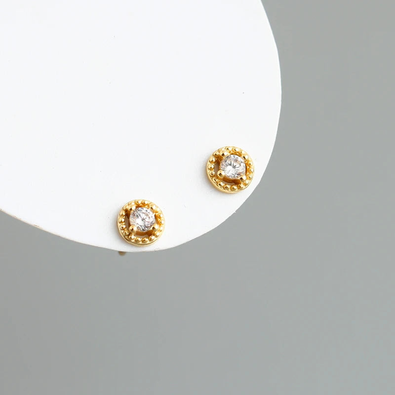 Fashion 925 Sterling Silver Gold Plated Stud Earring Jewelry for Women Dropshipping Earrings
