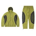Trendy Spring Woven Waffle Quick Dry High Street Running Tracksuits Custom Cargo Track Jacket & Pants Two-Piece Set for Men